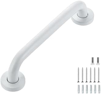 Grab Bars for Shower, 1 Pack 12-Inch Anti Slip Shower Handles for Elderly, Safety Shower Grab Bar, Stainless Steel Handicap Grab Bars for Bathroom (White 1" Diameter)