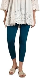 TWIN BIRDS Viscose Elastane Stretch Leggings for Women | Mid Rise Skinny Fit, High Ankle & 7/8 Cropped Length Active Legging