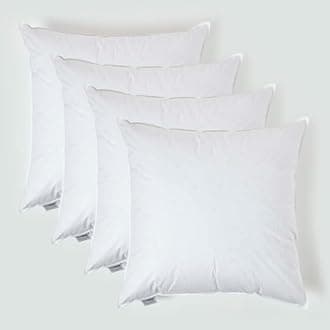 HOMESCAPES 4 Pack Luxury Duck Feather Cushion Inserts 80cm x 80cm (32 x 32”) Perfect Bounce Back and Down-Proof Cover Generously Filled Inner Pads Filler, Hypoallergenic RDS Certified Machine Washable