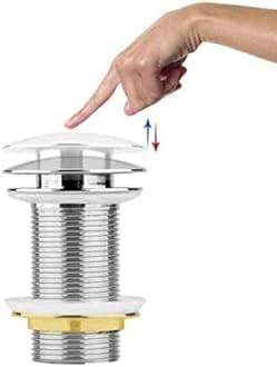 KKD® Heavy Quality Full Brass Pop Up Full Thread Waste Coupling 32 MM (5", Silver)