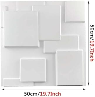 HAILM 3D Wall Tiles 50X50cm Wall Paneling PVC Wall Cladding Panels Decorative Diamond Wall Covering White for Living Room, Bedroom, Bathroom, Interior Home Wall Decor,30pcs
