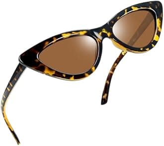 Joopin Stylish Polarized Cat Eye Sunglasses Women UV Protection, Leopard Frame Cateye Sun Glasses, Elegant Tan Lens Shades Ladies