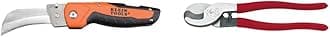 Klein Tools 44218 Utility Knife, Lockback Folding Knife & 63050 Cable Cutter, Heavy Duty Cutter for Aluminum, Copper, and Communications Cable