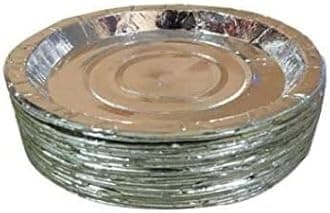 KAM Home Disposable Paper Pattal Plate, 7-Inch, Silver (100)