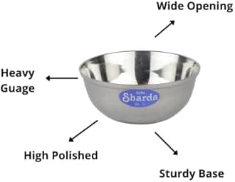 Sharda Metals Set of 18 Curry Serving Bowls Vati Katori for Kitchen & Dining, Stainless Steel