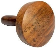 Handicraft Wooden Hand Masher Paratha Seakni Roti Presser for Kitchen (Dal/Lassi Ghotni)/Wooden Handmade Non-Stick Potato/Vegetable/Pav Bhaji Masher (Brown) - 1 Pc