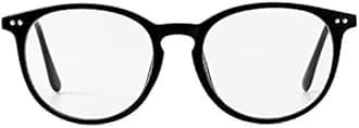 Non Prescription Clear Lens Fake Glasses for Women Men Retro Round Metal Frame Eyeglasses (Bright Black)