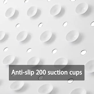 YINENN Bath and Shower Safety Mats 40x16 inch, Non Slip with Suction Cups for Bathroom Stall and Tub Floor, Extra Large and Machine Washable, Drain Holes Keep Bathtub Clean, Colored Animals