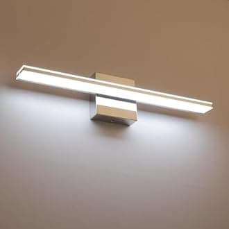 LED Vanity Light Bar 20 Inch Bathroom Light Fixtures 12W Over Mirror Lighting Chrome Vanity Lights Fixtures Modern Bathrooms Lamps Acrylic Bath Wall Light Fixtures