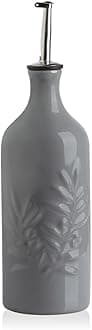 Sweejar 20 Oz Ceramic Olive Oil Dispenser Bottle, Grey, Reusable, Rectangular, Kitchen & Dining, Cooking, Kitchen, Restaurant, Bar, Cafe, Hotel, Party, Buffet, Barbecue, Other Places