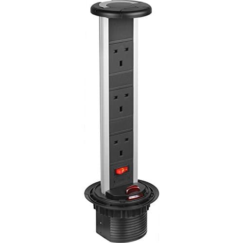 Sensio Pod Eco Pull Up Worktop Socket Matt Black