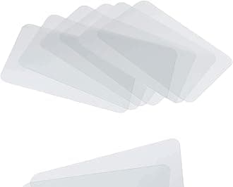CraftyCrocodile Clear Plastic Placemats Set of 6 - Vinyl Table Protector for Dining, Kitchen, Office, Painting Table, Shelves - Heat Resistant, Crystal Clear, Wipeable Place Mats - 17.5 x 12