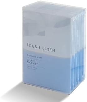 6 Pack Fresh Linen Large Scented Sachet Envelope By Expressive Scent