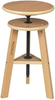 MEEDEN Stool Counter Chair, Beech Wood, Adjustable Height, Seat Height 18.9 - 26.0 inches (48 - 66 cm), Swivel and Rise, Easy Assembly, Counter Chair, Stylish, For Kitchen, Home, Drafting, Painting