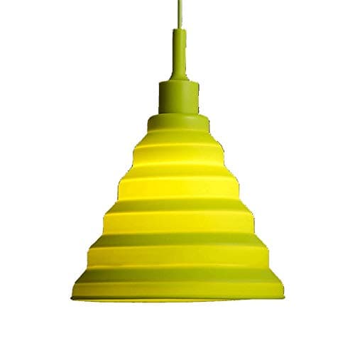 Eisa™ Foldable Silicon Shade Multi Design Hanging, pendent Light, Lamp, E27 Holder, Decorative Modern Look (Bulb Not Included) (Green)