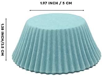 Mombake Premium Light Blue Greaseproof Cupcake Cases Muffin Paper Baking Cups Standard Size, 100-Count