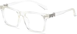 Classic Cross Non-prescription Clear Lens Eyeglasses for Man Women Thick Square Frame Eyewear