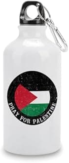 Guangpat Pray for Palestine Water Bottles Palestine National Flag Water Bottles Stainless Steel 14 OZ Portable Cycling Water Bottle for Travel Gym Camping Hiking