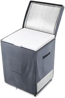 Deep Freezer Covers for Outside,Heavy Duty 600D Durable Chest Freezer Cover Waterproof,Outdoor Freezer Covers for Outside 5.0 Cubic Feet Chest Freezer,Top with Zipper to Open(28"W x 23"D x 34"H,Grey)