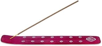 Bless-International Traditional-Handmade-Burner Wooden-Incense-Stick-Holder Ash-Catcher-Stand for-Aromatherapy-Meditation-Yoga (Heart Pink) 10 Inches, Pack of 1