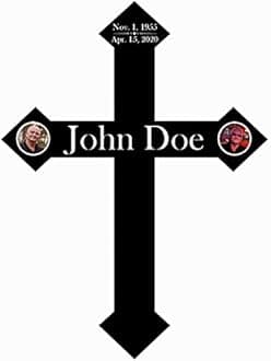 PK Décor Custom Color Cross For Hanging or Yard Stake - Design Your Own - Photo Memorial Gift for Inside or Outdoors - Remembrance Garden Decoration Loss of Pet or Loved One (Cross 7)