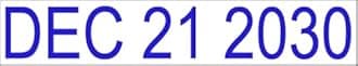 Self Inking Date Stamp with Month, Day, Year - Easy to Use & Adjust, Rubber Head, Sturdy ABS, Uniform Print, 10 Years of Dates, Refillable (Blue)