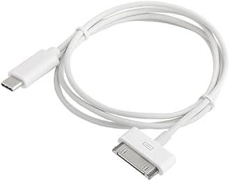 KabelDirekt – 30-Pin to USB-C adapter cable for iPhone, iPad, iPod – 2×1m, set of two (data/charging/sync cable from USB-C to Dock Connector for iPhone 4S/4/3G/3/1, iPad 3/2/1, iPod, white)