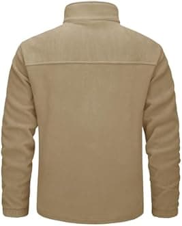 MAGCOMSEN Men's Zip Up Polar Fleece Jacket Without Hood Active Golf Jackets with 3 Pockets