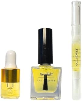Twinkled T Nail Honey - Organic Nail Strengthening Treatment for Growth, Strength, & Moisture Nail Care Blend Cuticle Oil (Trio (Pen, Bottle, & Dropper))