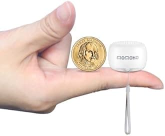 Mini Bluetooth Speaker with Camera Remote Control For Smartphones, TWS Pairing Stereo Bluetooth Speaker, Portable Bluetooth Speaker Wireless(Mini Round,White)