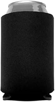 Can Cooler Sleeves Blank Poly Foam - Collapsible DIY Customizable for Parties Weddings Bulk (50, Black)
