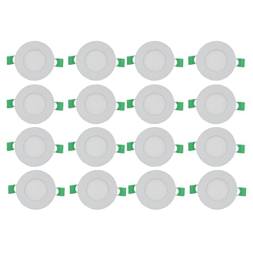DMAK Multi Traders 4W LED Round False Ceiling Conceal Panel Light (White) - Pack of 16