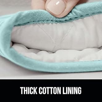 GORILLA GRIP BPA-Free Soft Silicone Oven Mitts and Pot Holders Sets of 4, Heat Resistant Waterproof Cooking Gloves, Thick Cotton Lining, Flexible Gripping for Baking Grilling, Kitchen Trivets, Mint