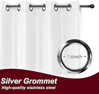 HolidayIdeas White Outdoor Curtains for Patio Waterproof 8 Pcs All Weather Balcony Grommet Top Outside Curtains for Apartments, Gazebo, Pergolas, Porch, 54x108 Inch