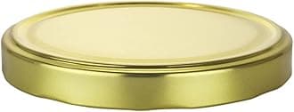 Metal Lug Cap 82 mm Lid for Glass Storage Jars and bottles (brand peerul) (Pack of 6, Gold)