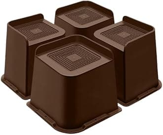 Bed Risers 5 Inch Heavy Duty, Furniture Risers for Bed Desk Table Sofa Couch,Oversized Bed Lifts Risers,Support up to 5000 Lbs(4 Pack Brown)