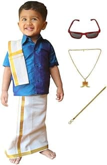 Boys Silk Cotton Traditional Dhoti & Shirt Set