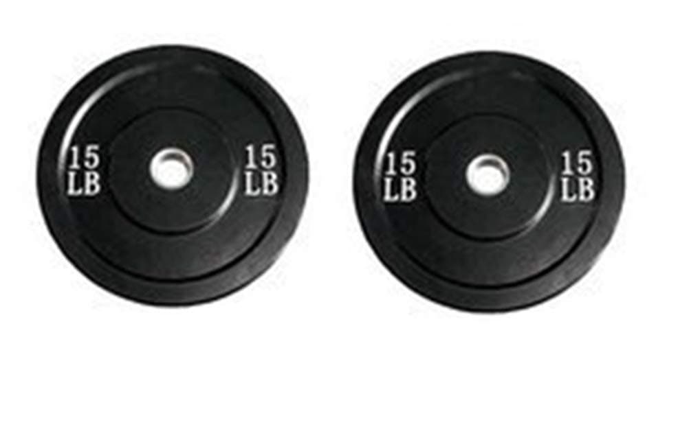 Wright 15 Lb Solid Rubber Bumper Weights - Great for Cross Training & Olympic Lifting - Sold in Pairs