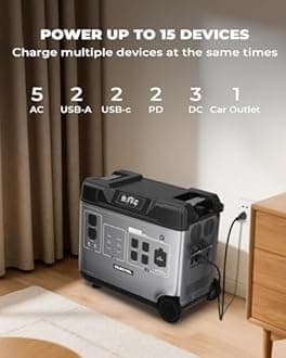 OUKITEL 5120Wh Solar Generator with 2x400W Solar Panel, LiFePO4 Power Station, 5x2200W AC Outlets (4000W Surge), 1000W MPPT Solar Input for Home Use, Power Outage, Camping, RV, Emergencies