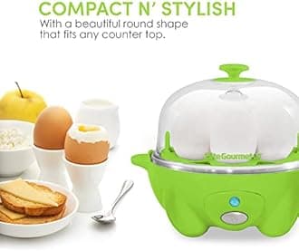 Easy Electric 7 Egg Capacity Soft, Medium, Hard-Boiled Cooker Poacher, Scrambled, Omelet Maker with Auto Shut-Off and Buzzer, BPA Free