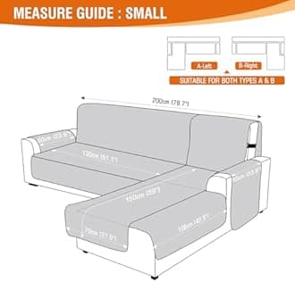 VANSOFY Sectional Couch Covers 100% Waterproof L Shaped Sofa Slipcover 3pcs Reversible Chaise Lounge Cover for Sectional Sofa Furniture Protector Cover for Pets Cat Dog(Small, Khaki)