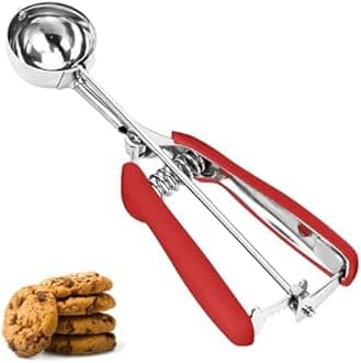 Ice Cream Scoop, 18/8 Stainless Steel Cookie Scoop, Cookie Scoops for Baking, 2Tbsp/ 30ml/ 1oz Cookie Dough Scoop, Ice Cream Scooper with Trigger Release, Cookie Scooper for Baking(Red)…