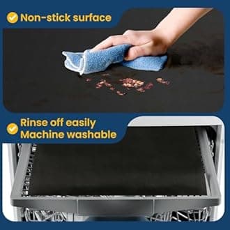 CENXI Oven Mat for Bottom of Oven, 2 Pack Heavy Duty Oven Cover for Electric Stove, Heat Resistant Stovetop Protector Air Fryer Grill Baking Mat, Reusable Gas Toaster Microwave Oven Sheets