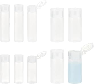10Pcs 12ml/18ml/30ml Travel Bottles Plastic Toiletry Bottles Flip Cap Squeeze Sample Bottle Containers for Makeup Lotion Emulsion Foundation Shampoo Packing