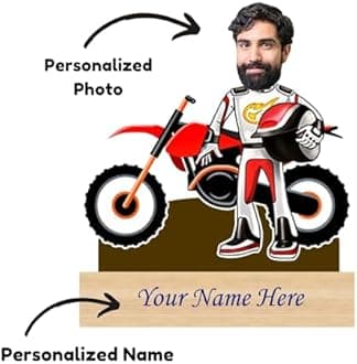 Incredible Gifts Personalized Caricature for Mountain Bike Lover with Custom Name (Table Top)