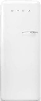 Smeg FAB28 50's Retro Style Aesthetic Top Freezer Refrigerator with 9.93 Cu Total Capacity, Multiflow Cooling System, Adjustable Glass Shelves 24-Inches, White Left Hand Hinge Made In Italy