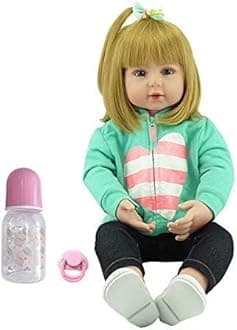 iCradle Lovely Reborn Baby Doll Girl 18 inch 45 cm Soft Body Vinyl Lifelike Baby Doll Realistic Newborn Dolls Handmade Toddler Toy for Ages 3+