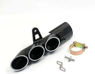 AUTO-UAE - Aluminum alloy Exhaust Tip Muffler Carbon Fiber Pipe Motorcycle For cf moto 500 FZ6 TMAX 500 ninja 400 300 250 R25 hornet 600 (B With logo)