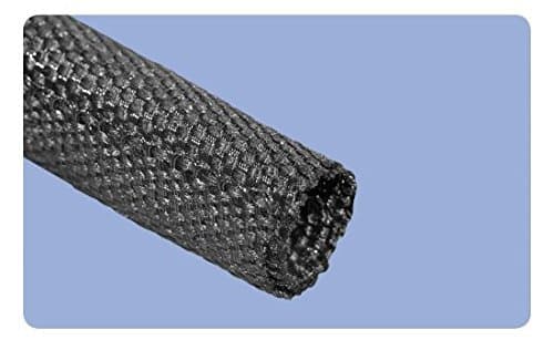 CableOrganizer.com, Roundit 2000 Woven Wrap-Around Sleeving, Material: Polyester Mono/Multi-Filaments, Dimensions: 1” Diameter x 10’ L, Color: Black, Qty: 1 Pack of 10 feet