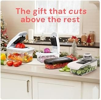 Fullstar Mandoline Slicer for Kitchen, Fruit Cutter, Cheese Grater, Cucumber Slicer, Veggie Spiralizer, Food Cutter & Kitchen Gadgets with Safety Glove (11 in 1, Clear)